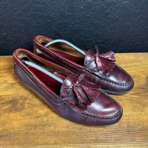 Cole Haan Burgundy Leather Tassel Loafers Mens Dress Shoes Size 12